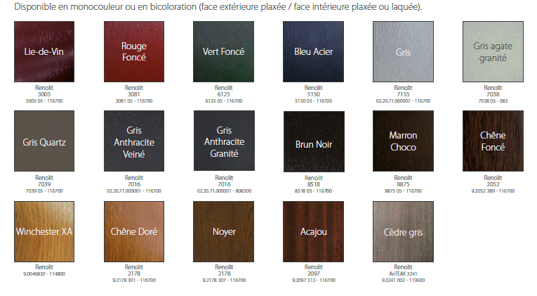 couleurs portes d'entrée ideal pvc